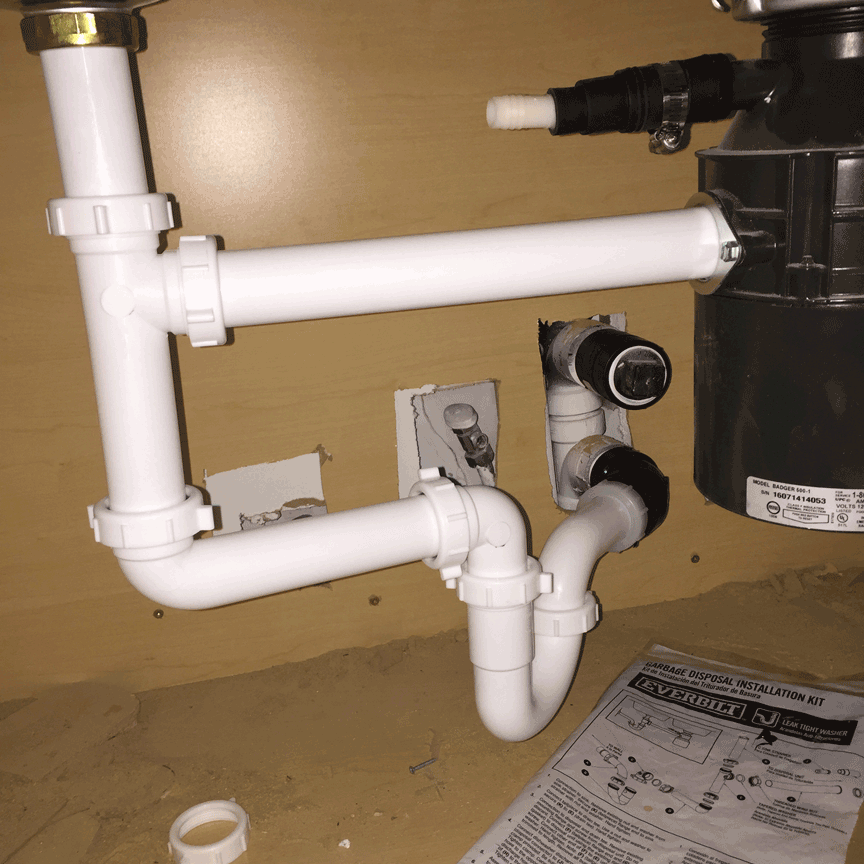 garbage disposal installed