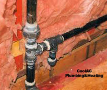 Gas line drip leg. Gas line drip leg.