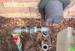 Gas leak repair underground.